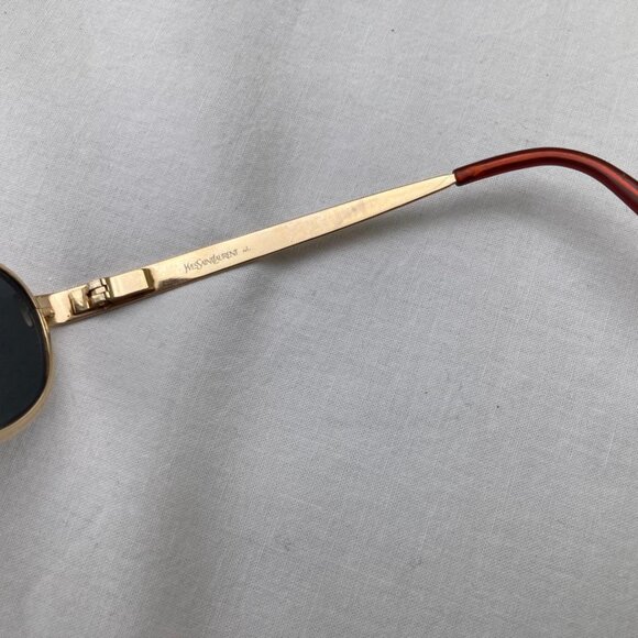 Yves Saint Laurent Women Sunglasses  y101 130 Vintage Gold Oval Frame - Picture 13 of 17